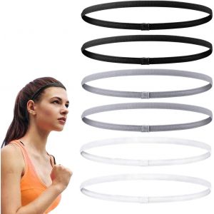 Bandeaux Sport Pour Femmes,Bandeau De Sport, Bandeau &Eacute;lastique, Bandeau Anti-D&eacute;rapant Mince, Adapt&eacute; Aux Hommes Et Femmes Yoga Football Jogging V&eacute;lo (6 Pi&egrave;ces) - Neuf