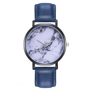 Montre A Quartz Zhoulianfa Avec Bracelet En Cuir Synthetique Et Cadran Rond Pour Couple (Bleu Roi) - Neuf