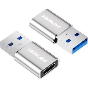 KALANKA-Adaptateur USB vers USB-C Lot de 4,Charge Rapide PD27W/66W Transfert de Données 5Gbps,Adaptateur OTG USB-C Femelle vers USB 3.0 Mâle pour M-acBook Pad Phone 15/16 G-alaxy X-peria P-ixel Argen - Neuf