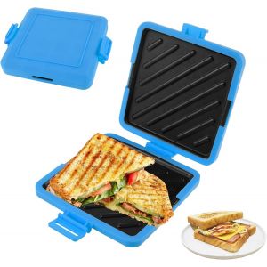 Machine &Agrave; Toastie Pour Micro-Ondes, Micro-Toastie En Silicone Antiadh&eacute;sif, Technologie Heatwave Pour Sandwich Au Pain (Bleu Ciel) - Neuf