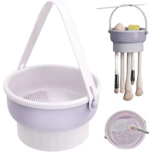 Tapis Nettoyage Pinceaux Maquillage Silicone - 3 En 1 D&eacute;tachable Bol Nettoyant Pour Brosses De Cosm&eacute;tique Pour Nettoyer, S&eacute;chage Et Ranger Make-Up Brush Et &Eacute;ponges - Neuf