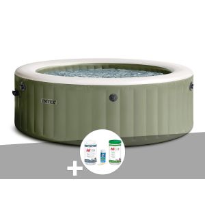 Kit spa gonflable Intex PureSpa Olive rond Bulles 8 places + Kit de traitement brome - Neuf