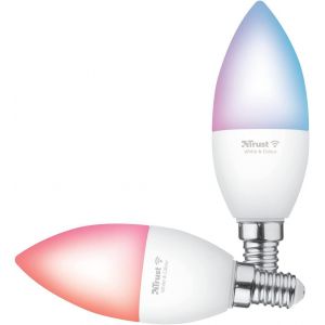 Kal-Wifi E14 Ampoule Connectée, Compatible Avec Alexa Et Google Home, Ampoule Led Couleur, Sans Hub, 2.4ghz Lampe Led, Ampoule Wifi, Ampoule E14 Blanc Et Couleur U2013 Lot De 2 - Neuf
