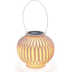 Solaire Lampe Décorative Ibiza En Grès Optique - (D X Hauteur): 16 X 15 Cm - Couleur De La Lumière Blanc Chaud 2700K - Comme Hänge- Ou - Jardin Mettez Surbrillance - Led 102670 - Neuf