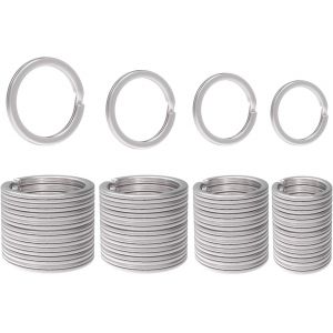 Kal-40pcs Porte-Clés Anneaux Ronds Brisés En Métal 304 Acier Inoxydable,4 De Chaque Taille Pour Organisation Des Clés,Bagues Pour La Voiture,La Maison,Art,Artisanat,Lanières,20mm/25mm/28mm/32mm - Neuf