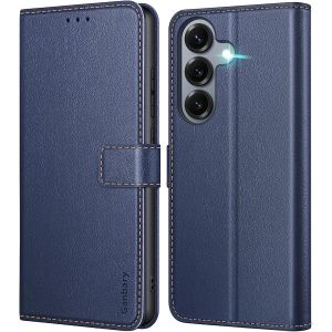 JGD-Coque pour Samsung Galaxy S25 FE, [Housse en Cuir PU Premium] [Etui &agrave; Rabat] [Pochette de Portefeuille], &Eacute;tui de Protection pour Samsung Galaxy S25 FE - Bleu Fonc&eacute; - Neuf