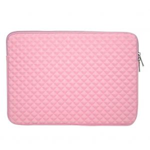 15,6 pouces diamant texture ordinateur portable housse de protection ordinateur portable fermeture &eacute;clair sac &agrave; mainRose - Neuf