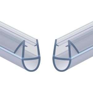 Joint de Douche pour Paroi en Verre,80CM 2PCS 6-8mm Barrière de Douche,Joint Porte Douche pour Vitre,Joint d'Étanchéité Cabine Douche Barrière Pliable,PVC Extra-épais (Transparent) - Neuf