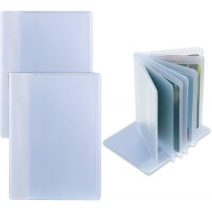 KALANKA-Lot de 2 Pochettes de Protection Porte-Cartes Pochettes Transparentes pour Cartes de crédit Insert de Portefeuille en Plastique Insert de Porte-Cartes de crédit, 10 Pages 10 & 20 Compartiment - Neuf