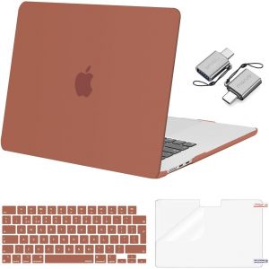 Coque Rigide Compatible avec MacBook Air 15 Pouces 2025-2023 M4 M3 M2 A3241 A3114 A2941, Coque pour MacBook Air M2 M3 M4 15&Housse Clavier&Protecteur Écran&Adaptateur Type-C,Rouge Grenat - Neuf