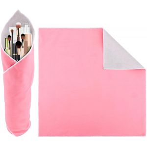 Trousse De Maquillage Tissu Magique Autocollante, 55 X 55 Cm Trousse Maquillage Portable Tissu Magique Protection D'Objectif D'Appareil Photo Pour Un Usage Quotidien (Rose) - Neuf