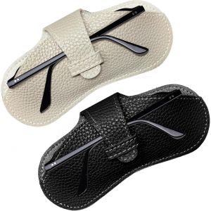 Chicslick-&Eacute;tui &Agrave; Lunettes Fin En Cuir (Lot De 2) - Protection Anti-Rayures Avec Chiffon En Microfibre | Pochette De Voyage Portable Pour Lunettes De Vue Et Lunettes De Soleil[X658] - Neuf