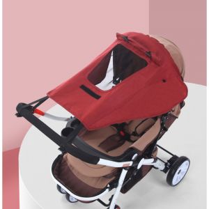 Pare-Soleil Pour Poussette, Protection Uv Et Imperm&eacute;able, Rouge - Neuf