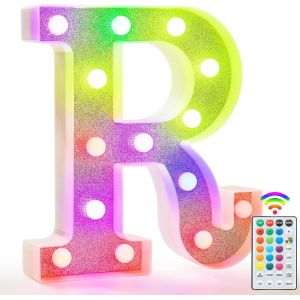 Kalanka-Lettres Lumineuses Color&eacute;es, Lettres Lumineuses Led &Agrave; Paillettes,18 Couleurs Changeantes,Cadeau Pour Filles Et Femmes,D&eacute;corations De F&ecirc;te D'anniversaire, De No&euml;l, De D&eacute;coration Murale De Tabl - Neuf