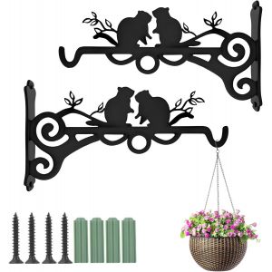 MEVRONISSHOP-Lot de 2 Suspension Plante, Crochet Mural de 23 CM, Suspension Plante Exterieur pour Pot de Fleur Suspendu, Nichoir, Lanterne, Carillon &eacute;Olien, Applique Murale (&Eacute;cureuil, L) - Neuf