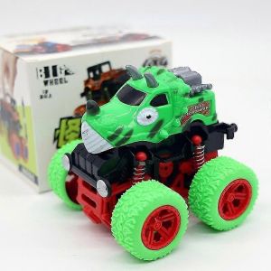 Monster Truck With A Big Wheel, 360 Degrees, Reversal Car, Inertia, Friction, Molded Suv, Children's Toys, Gift'nniversaire For Boys-Dinosaure vert - Neuf