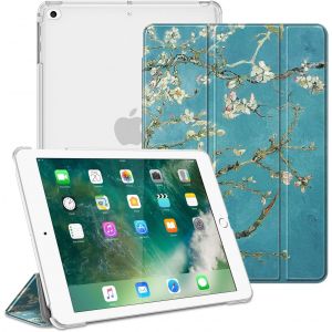 Coque Pour Ipad 6ème/5ème Génération Version 9.7 Pouces 2018/2017 - Etui Mince Et Léger Housse Arrière Semi-Transparent Support Protecteur Sommeil/Réveil Automatique, Fleur.[F2888] - Neuf