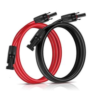 2M 12AWG - Câble d'extension solaire,câble d'extension de panneau solaire avec connecteur femelle et mâle (rouge + blac - Neuf