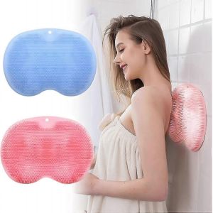 Paquet De 2 R&eacute;cureur De Pieds De Dos De Douche,&Eacute;purateur De Dos Mural Brosse De Coussin De Massage En Silicone Avec Ventouses - Neuf