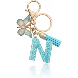 KAL-Porte-Clés Lettre Porte-Clés Fille Lettre Initiale Porte-Clés Pour Femmes Femmes, Bleu - Neuf