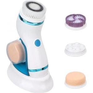 Brosse Nettoyante Visage Electrique 4 En 1 - Rechargeable - 2 Vitesses - Ipx65 Etanche - Blanc - Neuf