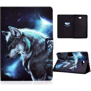 Coque Pour Samsung Galaxy Tab A6 10.1"" Folio Case Cover Tablette Housse Avec Fonction Auto R&eacute;veil/Sommeil Pu Cuir &Eacute;tui Pour Samsung Galaxy Tab A 10.1"" 2016 Sm-T580/Sm-T585,Loup Au [Coq9123754] - Neuf