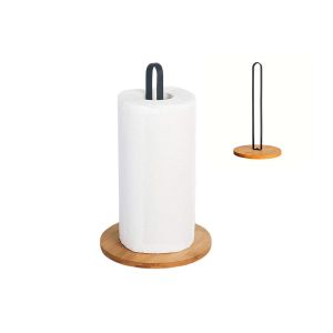 Porte-essuie-tout autoportant avec base antid&eacute;rapante pour plan de travail - Noir - Neuf