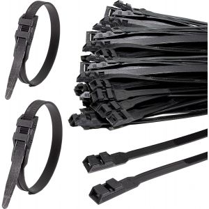VornixorSarlshop-Serre Cable Noir 360 &times; 9 mm Collier de Serrage Plastique 100 Pi&egrave;ces Nylon R&eacute;sistant aux UV Double-Verrouillage 90 kg de Traction pour Cable Management Industrie & DIY Jardin - Neuf