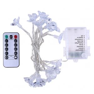 Hjlian Guirlande Lumineuse A 20 Led En Forme De Fleur De Prunier, Decoration De Fete De Mariage Avec Telecommande (Blanc Chaud) - Neuf