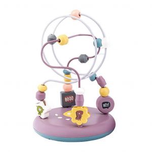 Labyrinthe De Perles Pour Tout-Petits, Jouet Éducatif Coloré Coulissant Sur Fil Torsadé, Entraînement De L'attention De L'enfant, Comptage, Capacité De Préhension-Version Silencieuse Des Perles Enroulées - Neuf