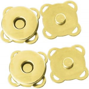 Sjzg-Magnétique Boutons Pression Métal Fermoirs Couture Accessoire Pour Bricolage Vêtements, Loisirs Créatifs, Sacs À Main, Cuir Manteau, Veste Sac À Main Faisant - Doré (18mm), 18mm - Neuf