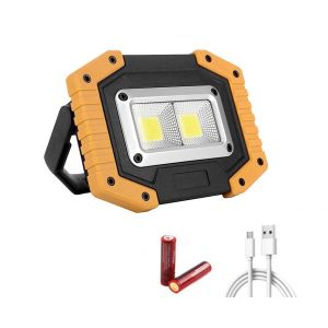 Lampe de travail LED rechargeable 30 W, portable et &eacute;tanche, 3 modes, noire - Neuf