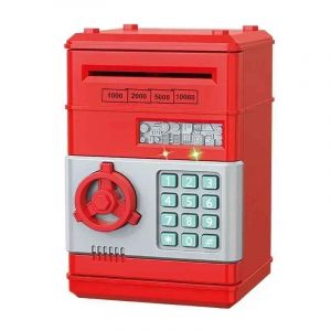 Tirelire électronique automatique,Mini coffre-fort pour pièces de monnaie,économie d'argent,mot de passe,compteur de Code,serrure à clé,banque de monnaie,ATM,cadeau pour enfant - Type Red #B - Neuf