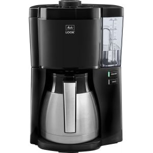 , Cafetière Filtre Look V Therm Timer 1,25L Noir/Acier, Cafetière Programmable, Fonction Aromaselector, Fonction Minuteur, Porte-Filtres 1X4, 10 Tasses, Verseuse Isotherme,1025-18,1080W - Neuf