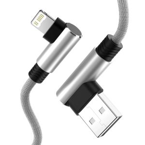 Câble Usb À 90 Degrés Pour Iphone 14 13 12 11 Pro Maxxxr Xs 10 5 6 6S 7 8 Plus Se 2020 2022 Ipad Mini Téléphone Portable Long 1M 2M 3M Câble De Chargeur De Données Ligne Cellulaire.Blanc.1M - Neuf