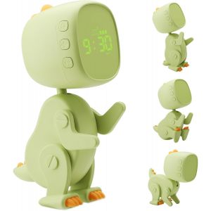 R&eacute;veil Num&eacute;rique Pour Enfant - Sans Tic-Tac - R&eacute;veil Pour Enfant Gar&ccedil;on - Alarme - Avec Forme Variable - Snooze - Veilleuse - Minuterie - 6 Musiques De R&eacute;veil - Luminosit&eacute; Et Volume R&eacute;glables - Neuf