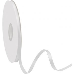 Kal-Ruban De Satin De 6 Mm X 91 M - Ruban Cadeau En Tissu - Ruban D&eacute;coratif Pour No&euml;l, Emballage Cadeau, Mariage, D&eacute;coration De No&euml;l (Blanc) - Neuf