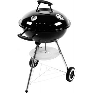 Ulteronixshop-KONO Barbecue sph&eacute;rique au charbon de bois - Barbecue de pique-nique en acier inoxydable - Petit barbecue avec couvercle - Roues - Poign&eacute;e en acier inoxydable - Thermom&egrave;tre - Barbecue d - Neuf
