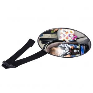 Retroviseur De Securite Ovale Reglable Pour Siege Arriere De Voiture/Bebe/Enfant, Support Pour Appui-Tete Oriente Vers L'arriere - Neuf