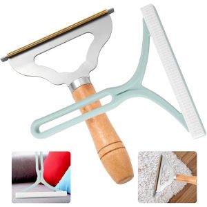 JGD-Lot de 2 rasoirs manuels portables pour tissu, 1 grattoir en m&eacute;tal pour enlever les poils d'animaux domestiques (1 support &eacute;pais peut &ecirc;tre utilis&eacute; pendant des ann&eacute;es), 1 brosse anti-peluches - Neuf