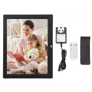 Cadre photo numerique 14 pouces, detection du corps humain, 1080p, fonctions multiples, Plug and Play, cadre photo intelligent, 100-240 V, noir, prise britannique - Neuf