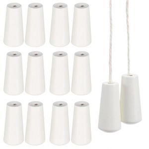 12 Pcs Stores Blancs Cordon De Bois Tire Aveugle Cordon De Bois Glands Fenêtre Tire Extrémités Bouton De Cordon En Bois - Neuf