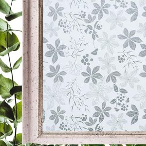 Film électrostatique anti-regards pour fenêtre 44,5 x 200 cm, motif floral - Neuf