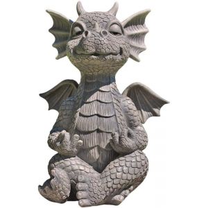 MEVRONISSHOP-Statue de dragon en résine Zen Yoga Dragon Décoration de jardin Dragon Bouddha Art Sculptures pour extérieur arrière-cour porche - Neuf