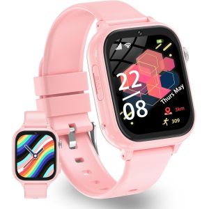 4g Montre Connectée Enfant, Montre Intelligente Enfants Avec Gps, Appel Vidéo, Sos, Whatsapp, Wifi, Réveil, Mode Sport, Mode École, Ip68 Étanche Smartwatch Enfant Noël Cadeaux 5-14 Ans-Rose[Z1387] - Neuf