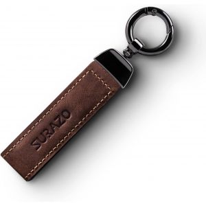 Kal-&reg; Porte-Cl&eacute;s En Cuir V&eacute;ritable Pour Homme Et Femme - Grand Avec Mousqueton En Acier Inoxydable - Long - Cadeau, Brun - Neuf