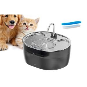 Fontaine &Agrave; Eau Automatique Pour Animaux De Compagnie De 3,2 L En Acier Inoxydable Et Polypropyl&egrave;ne, Alimentation Usb, Fonctionnement Silencieux, Design D&eacute;montable - Neuf