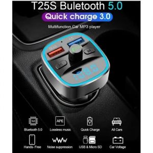 Transmetteur FM Bluetooth - Non spécifié - Adaptateur Radio - 2 USB Ports 5V - Mains Libres - Noir - Neuf