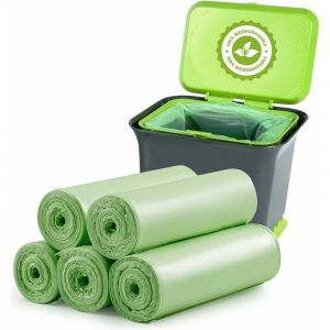 100 sacs poubelle biodégradables, 20 litres, épais, biodégradables et compostables, pour aliments, ménage, cuisine, bureau, maison, animaux de compagnie, jardin - Neuf