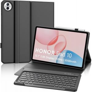 Clavier Pour Honor Pad 10 Wifi Tablette 12.1 Pouces 2025, Azerty Français Rétro-Éclairé Clavier Magnétique Bluetooth Sans Fil Étui Housse Pour Honor Pad 10 2025 12.1"", Noir - Neuf